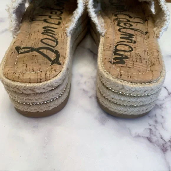 Sam Edelman Ashlynn sand weave crisscross platform sandals size 6.5 medium - Picture 9 of 13